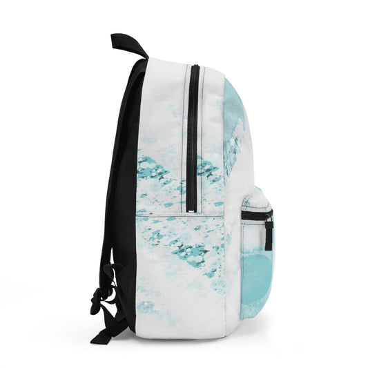 Backpack - Large Water-Resistant Bag, Subtle Abstract Ocean Blue And