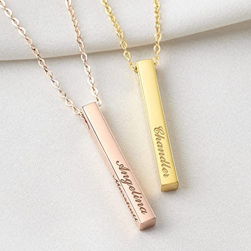 Personalized Mother Necklace, 4 Side, Kids Name