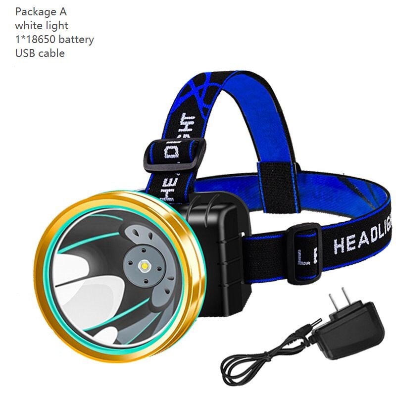 Headlamp Portable Super Bright Flashlight Bicycle Flashlight USB Rechargeable Camping Headlamp Rotatable Fishing Headlamp