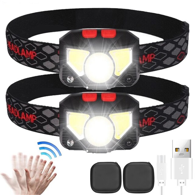 KDULIT COB sensor sensing headlamp USB rechargeable headlamp Portable multi mode LED headlamp with built in battery
