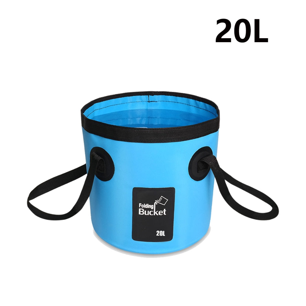 10L/20L Camping Folding Bucket Water Container Accessories Multipurpose Portable Storage Fishing Equipment Picnic Travel Gear