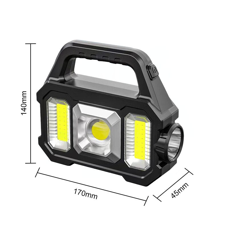 500lm Rechargeable Flashlight Waterproof 6 Gear Torch Light Portable Powerful Lantern Solar lamp USB Charging for Camping Hiking