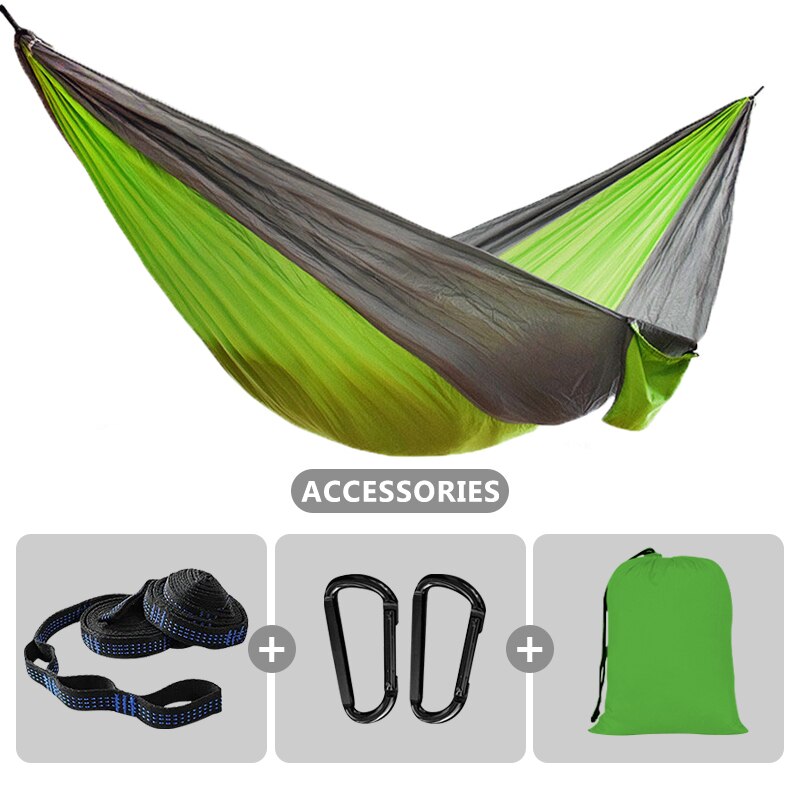 2 Person Hammock with 210T Nylon Parachute Portable Lightweight Hammock for Backpacking Outdoor Beach Travel Hiking Camping Gear