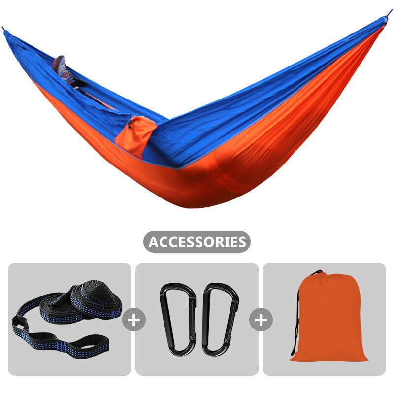 2 Person Hammock with 210T Nylon Parachute Portable Lightweight Hammock for Backpacking Outdoor Beach Travel Hiking Camping Gear