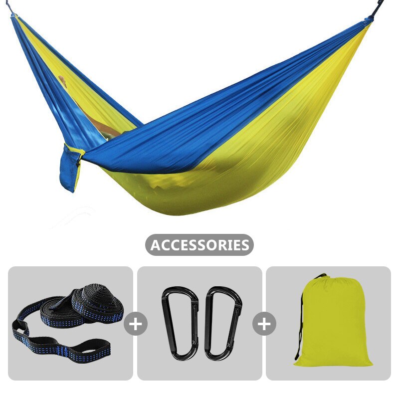 2 Person Hammock with 210T Nylon Parachute Portable Lightweight Hammock for Backpacking Outdoor Beach Travel Hiking Camping Gear