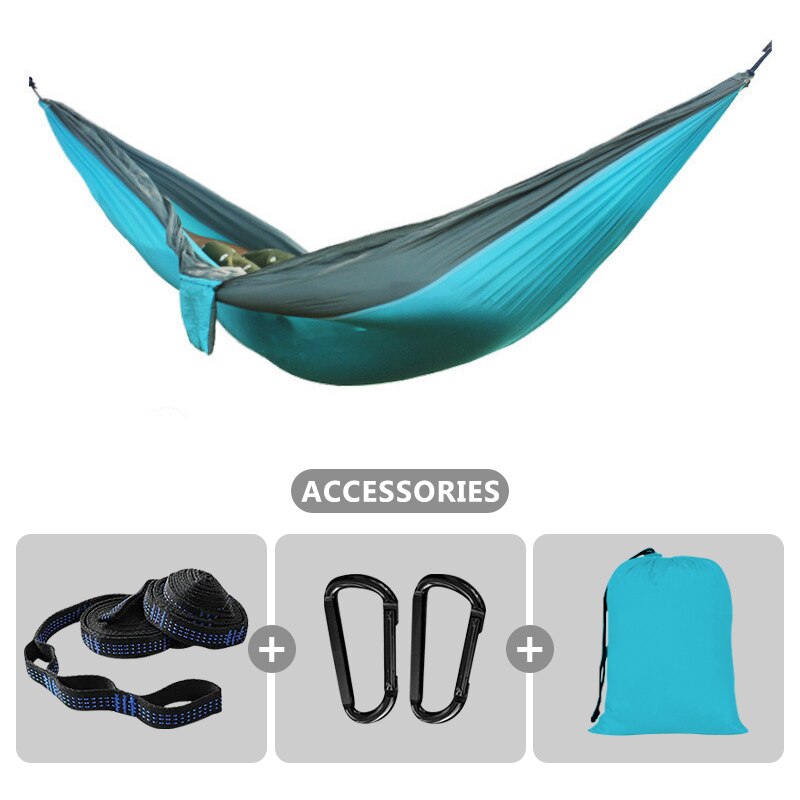 2 Person Hammock with 210T Nylon Parachute Portable Lightweight Hammock for Backpacking Outdoor Beach Travel Hiking Camping Gear