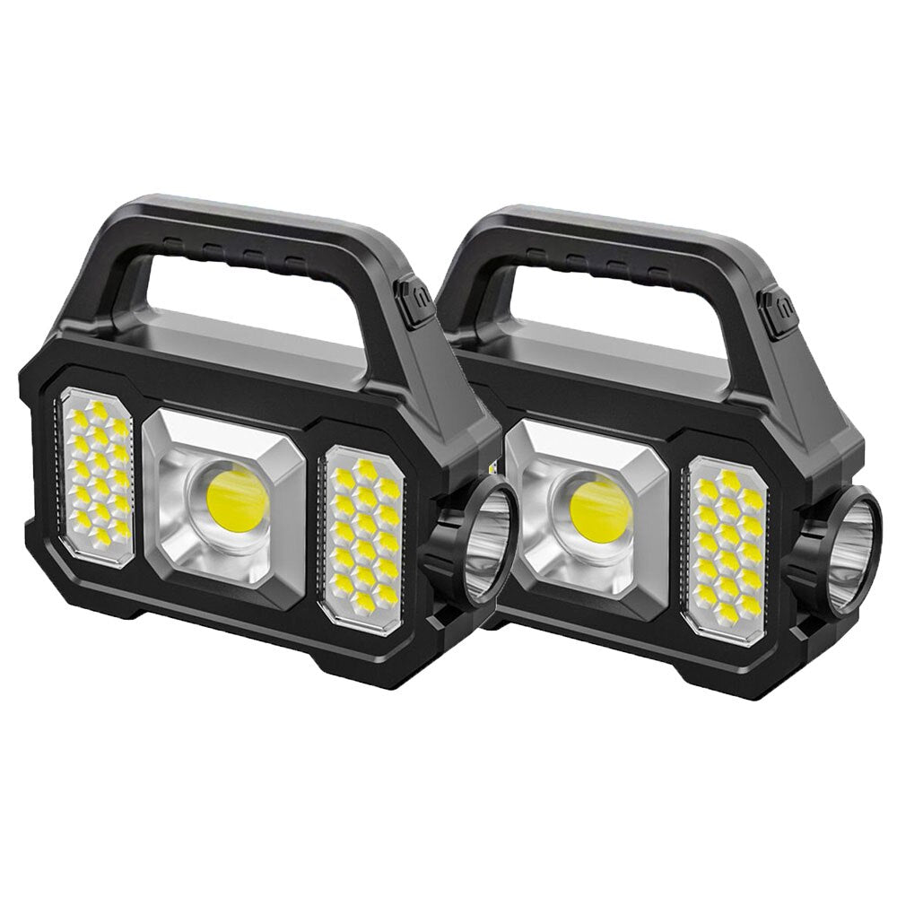 500lm Rechargeable Flashlight Waterproof 6 Gear Torch Light Portable Powerful Lantern Solar lamp USB Charging for Camping Hiking